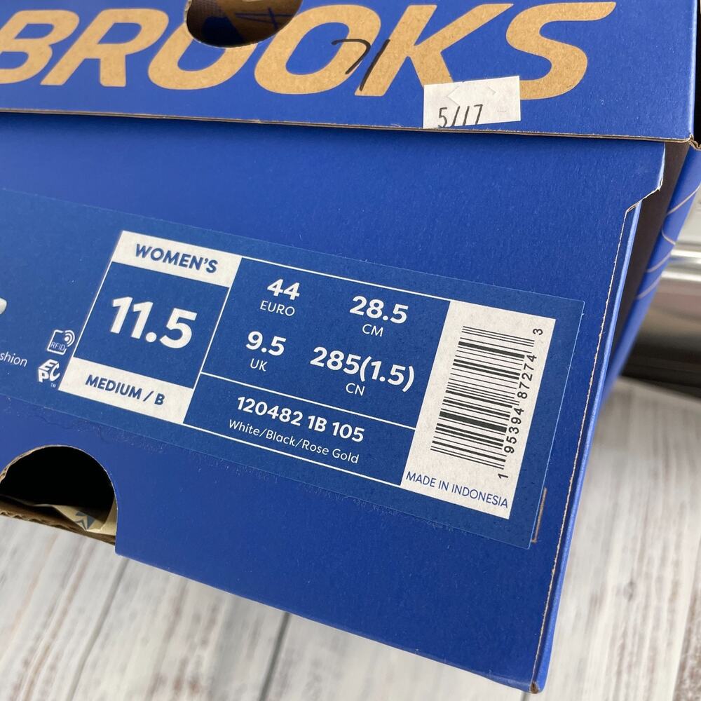 Brooks Ghost 18 Women’s 11.5 B Running Shoes White Black Rose Gold - Picture 11 of 11